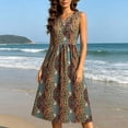 thumbnail image 4 of Erwazi Summer Dresses for Women Floral Print Sleeveless V Neck Button A-Line Midi Dress Trendy Casual Style Outdoor Wear Dresses, 4 of 6