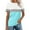 Light Blue, variant on Rezuofi 1 Pcs Women’s T Shirts Short Sleeve Color Block Tops Casual Summer Fashion Tees