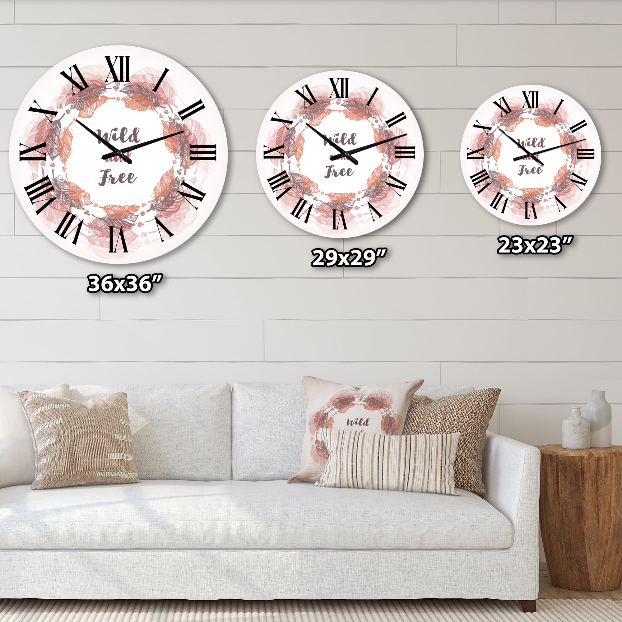 Designart 1 in Quartz Bohemian Wall Clock