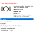 thumbnail image 2 of Front Brake Shoe Set - Compatible with 1969 - 1973 Plymouth Valiant 1970 1971 1972, 2 of 2
