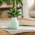thumbnail image 6 of Cute Animal Shaped Ceramic Small Flower Vase, Light Green Mini Cartoon Animal Plant Pot, Desktop Decor Succulent & Hydroponic Planter, Tiny Cartoon Creature Floral Arrangement Container, 6 of 6