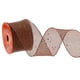 thumbnail image 1 of Cinta Brillante de 2.5" x 10 Yardas, Cintas de Malla con Alambre para Hacer Coronas y Lazos, Envoltura de Regalos, Marrón, 1 of 6