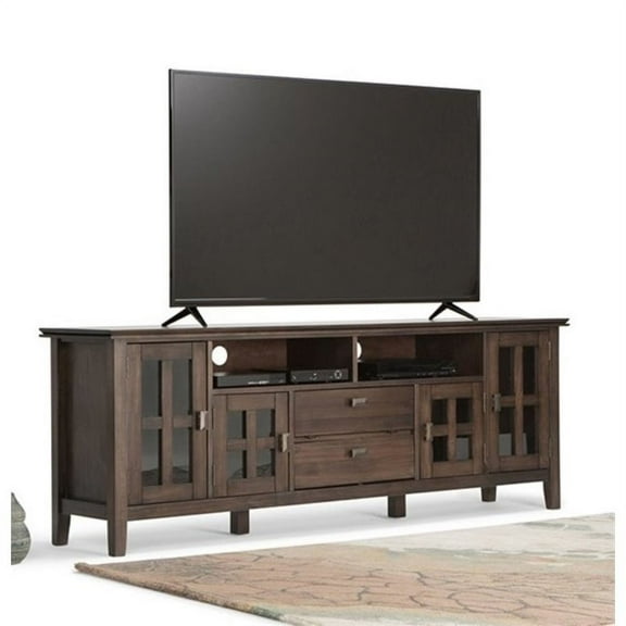Pemberly Row 72" TV Stand in Natural Aged Brown