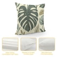 thumbnail image 4 of Flax Throw Pillow Cover Floral Green Black and White Split Leaf Philodendron Plant  Pillowcase Home Decor Square Cotton Linen Pillow Case Cushion Cover, 4 of 5