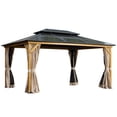 thumbnail image 4 of Richryce 12'x16' Hardtop Gazebo, Wood Gazebo with Black Double Polycarbonate Hardtop Roof, 4 of 10