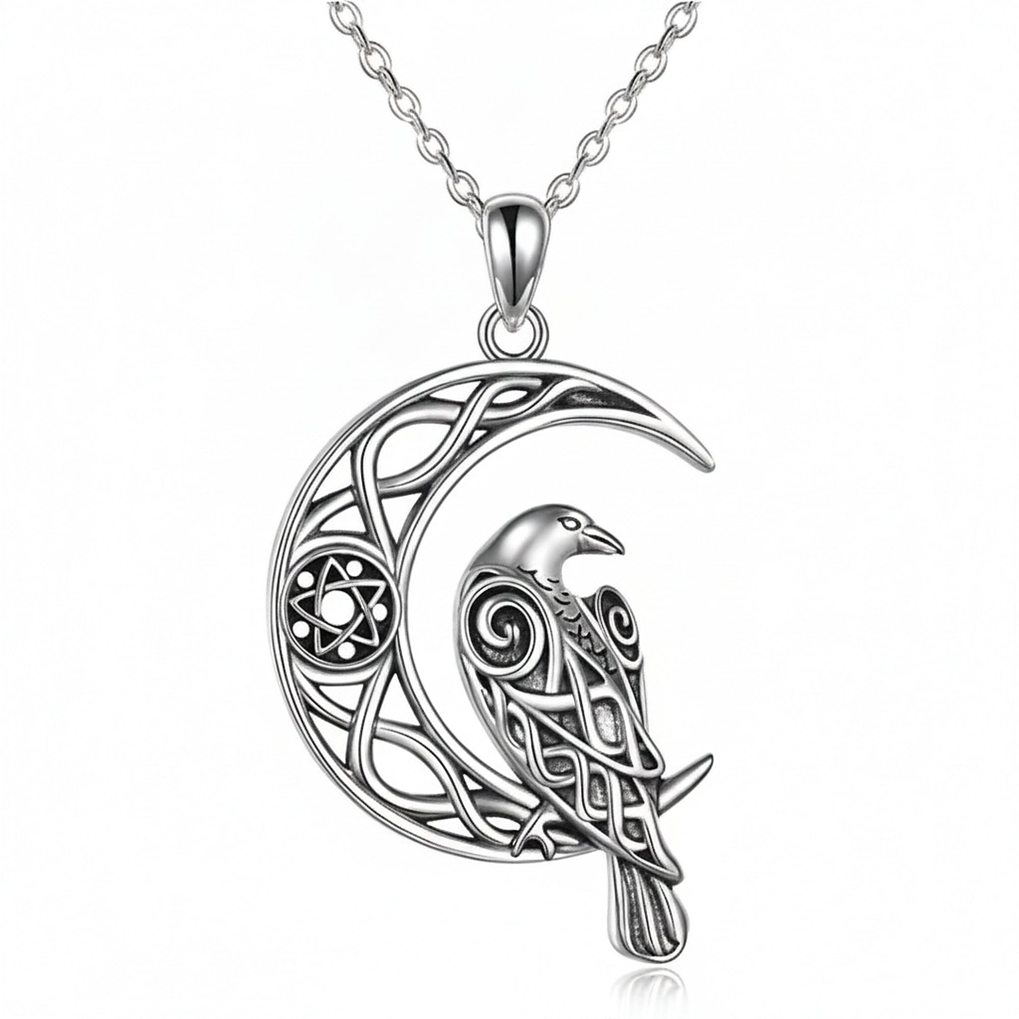 Vintage Moon Owl Pendant Necklace With Alloy Design For Women
