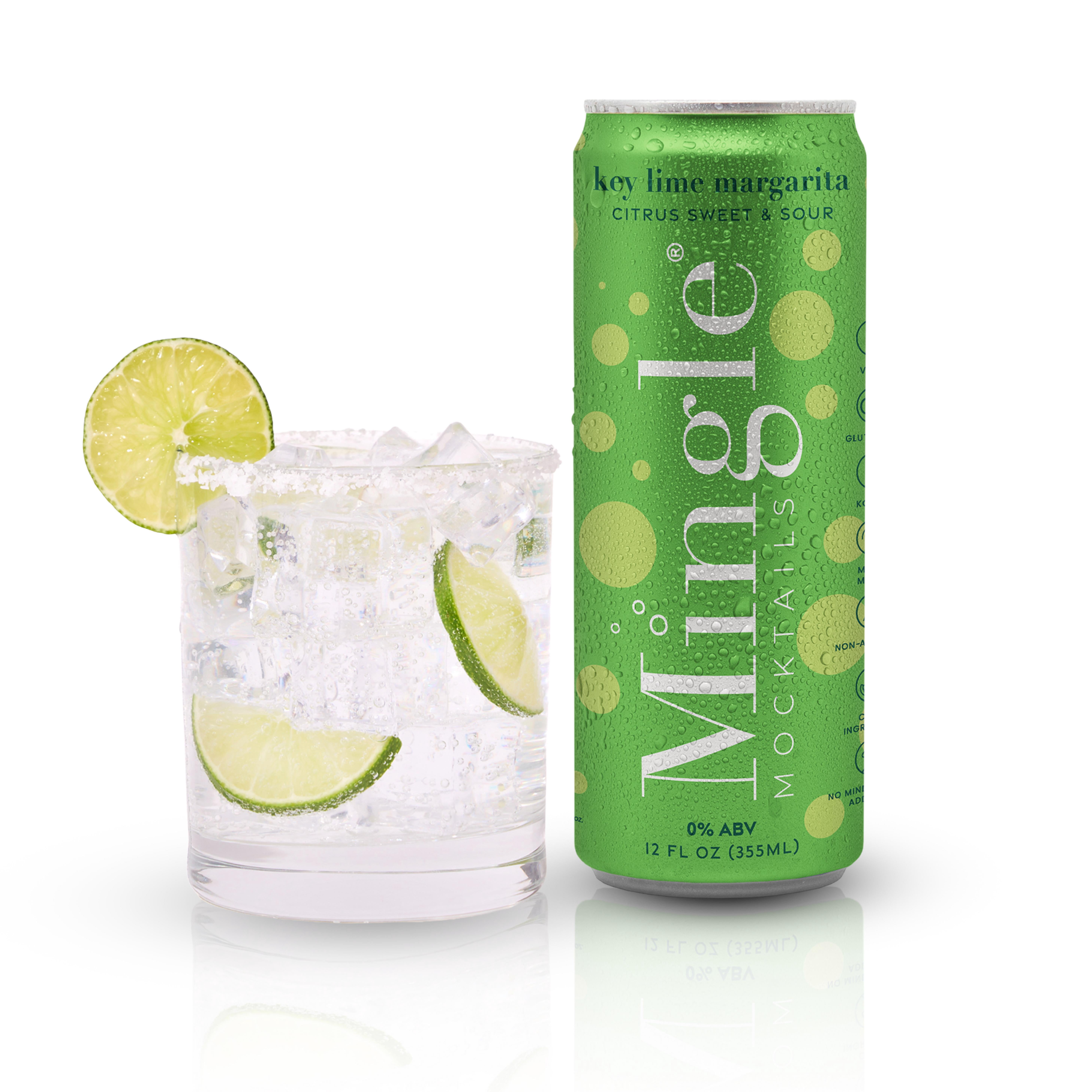 Mingle Mocktails Non-Alcoholic Key Lime Margarita, 4 Pack, 12 fl
