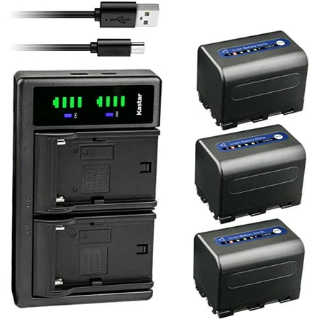 Kastar 3-Pack NP-QM71D Battery and LTD2 USB Charger Compatible with Sony CCD-TRV50 CCD-TRV60 CCD-TRV70 CCD-TRV75 CCD-TRV80 CCD-TRV116 CCD-TRV140 CCD-TRV145 CCD-TRV147 CCD-TRV230 CCD-TRV239 Camera