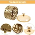 thumbnail image 3 of Ramadan Serving Tray with Lid: Metal Snack Bowl, Middle East Ramadan Food Storage Container for Serving Cookie Candy Pastry Dessert Eid Party Activity (Gold B, 2pcs), 3 of 8