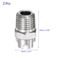 thumbnail image 5 of 2pcs 65 Degree Flat Fan Spray Tip 1.6mm Dia. 1/4BSPT Male with Sealing Tape, Silver Tone, 5 of 8