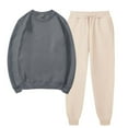 thumbnail image 2 of LYXSSBYX Sweatpants for Women 2 Piece Outfit Women's Solid Round Neck Pullover Casual Sports Pants Sports Set, 2 of 5