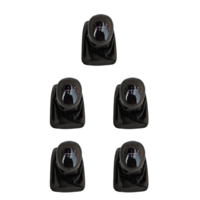 Decodeary Made With PU Leather Car Gear Knob Gaiter Boot Head For Match Reliable Replacement Easy Installation black 5Set