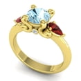 thumbnail image 2 of 2.50 Carat Round Cut Aquamarine & Garnet Gemstone Latest 3-Stone Engagement Ring for Women 18K Yellow Gold Size 3 by Diamond-Capitals, 2 of 8