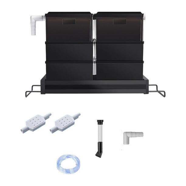 Caja de filtro para pecera con cajón, filtro de circulación silencioso para pecera de tortuga, caja de filtro multiusos para acuario, reptiles, ranas 6 cajas