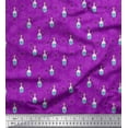 thumbnail image 1 of Soimoi Purple polyester Crepe Fabric Spider,Web & Vintage Bottle Print Sewing Fabric Yard 52 Inch Wide, 1 of 3