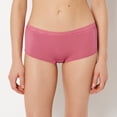 thumbnail image 1 of Ultrasoft Modal Boyshort Panty with Lace Trim In Red Violet, 1 of 5