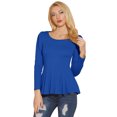 thumbnail image 1 of CamiBásiDe ManLarCon Cuello Redondo Y Peplum Informal PaMujer Color azul S, 1 of 6