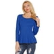 thumbnail image 1 of CamiBásiDe ManLarCon Cuello Redondo Y Peplum Informal PaMujer Color azul M, 1 of 6