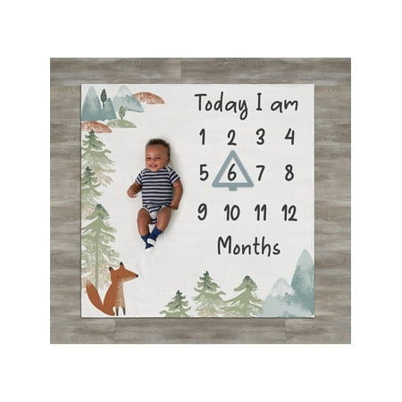 modern moments by gerber baby boy milestone blanket & frame set, 2-piece, blue