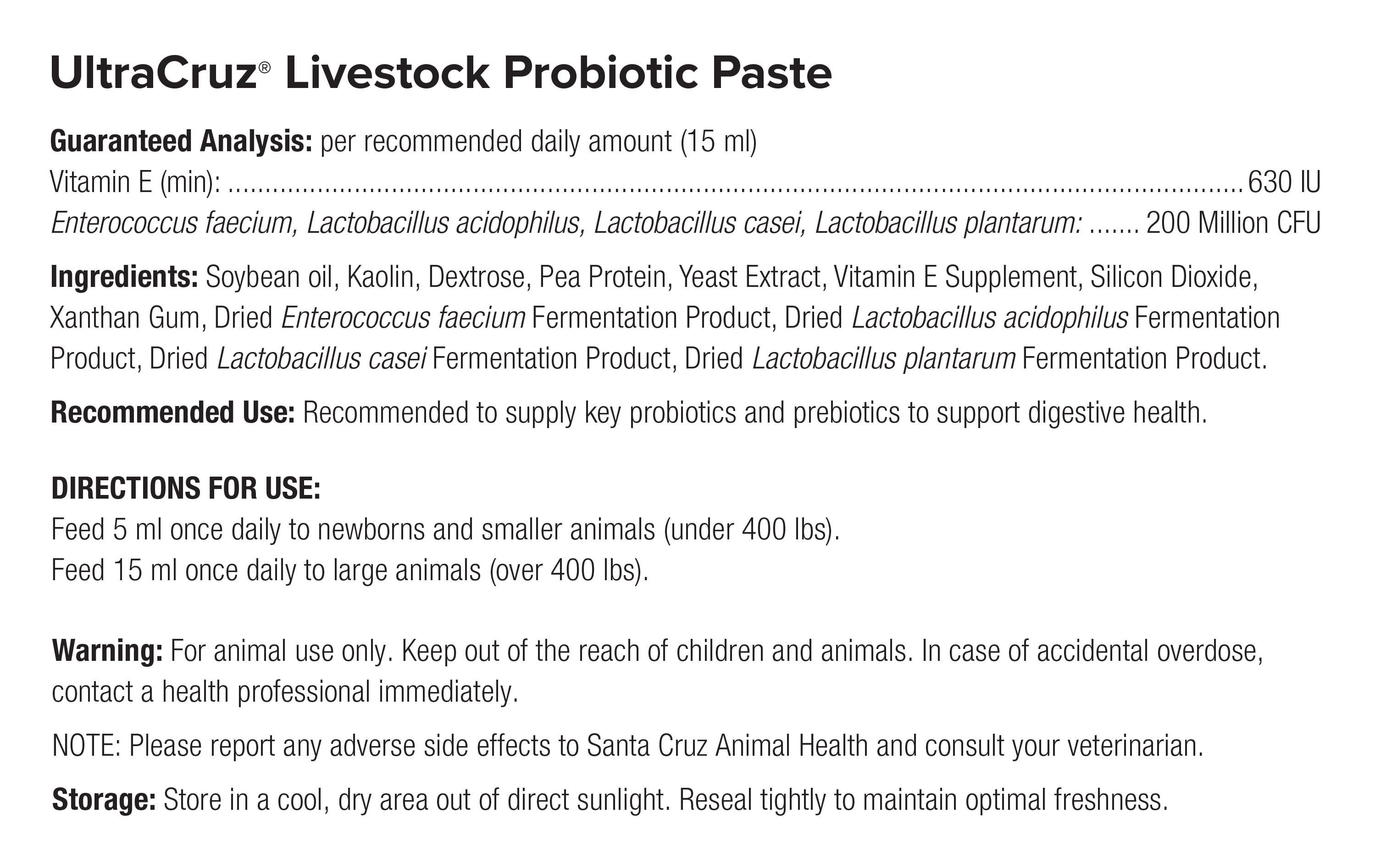 UltraCruz®Livestock Probiotic Paste, 300 ml