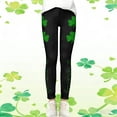 thumbnail image 5 of Bainana Girls St Patricks Day Printed Leggings Elastic Waist Tiper Leg Casual Yoga Pants Comfortable Stretch Little Girls Athletic Playwear Bottoms Black Size 3-4 Years, 5 of 6