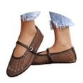 thumbnail image 3 of HAIJIE Women's Mesh Mary Jane Shoes, Breathable Slip-On Casual Footwear, Lightweight Comfort Summer Loafers (Brown,US 5.5), 3 of 8