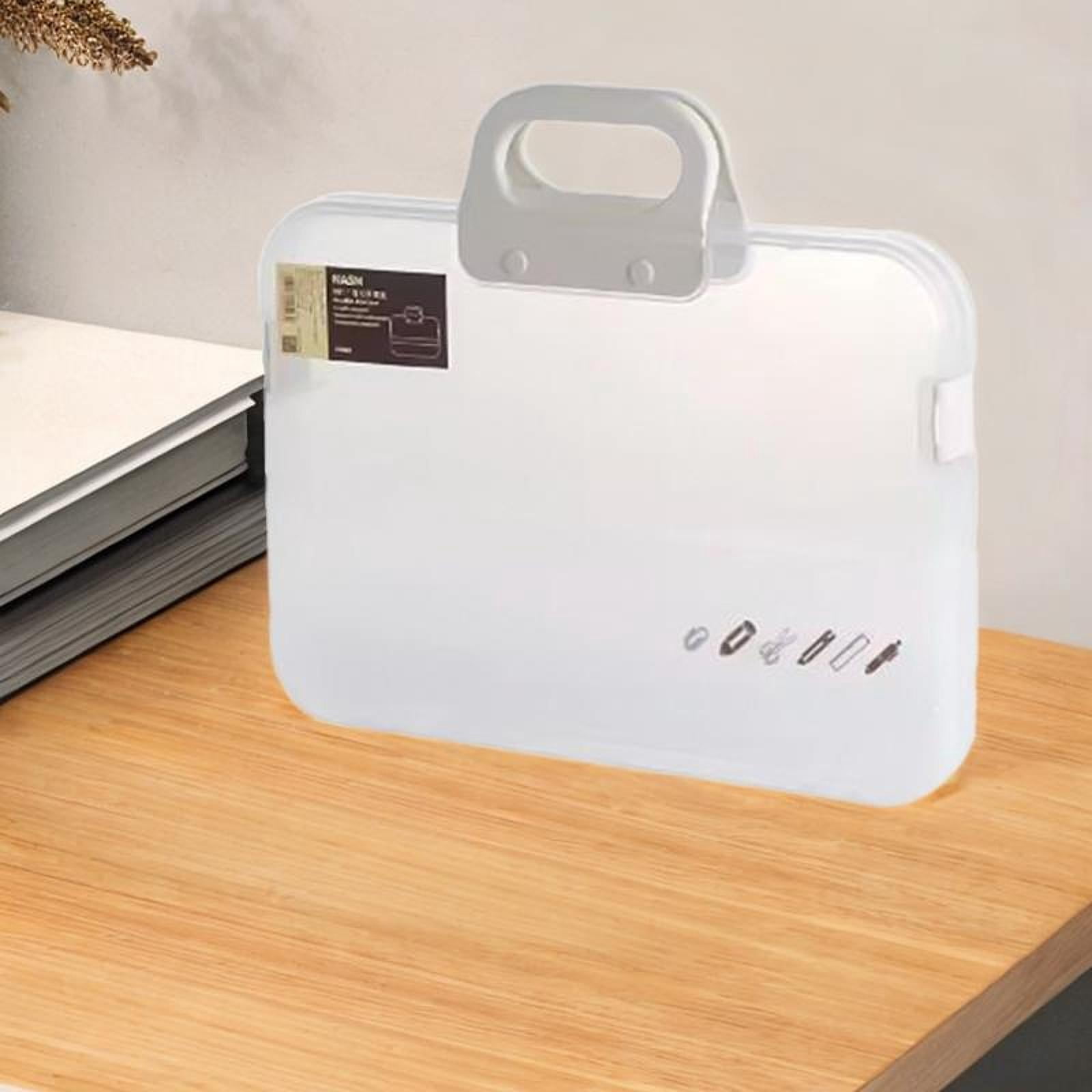MAGIDEAL Portable files Organizer A4 Document Box Multipurpose Accessories with Snaps Transparent