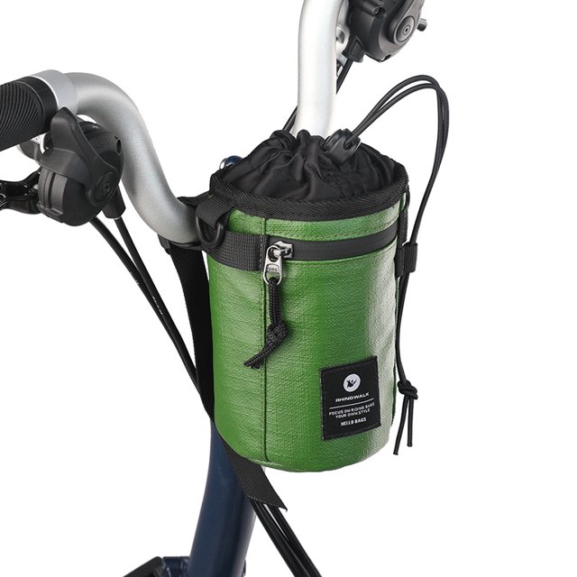 Bolsa delantera de bicicleta con cilindro Rhino, tamaño pequeño, color Morandi, para manillar de bicicleta