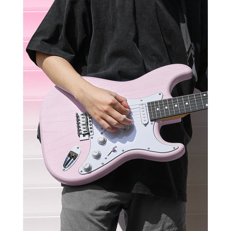 Donner, Electric Guitar Set, Pink, SSS Pickups Beginners Kit