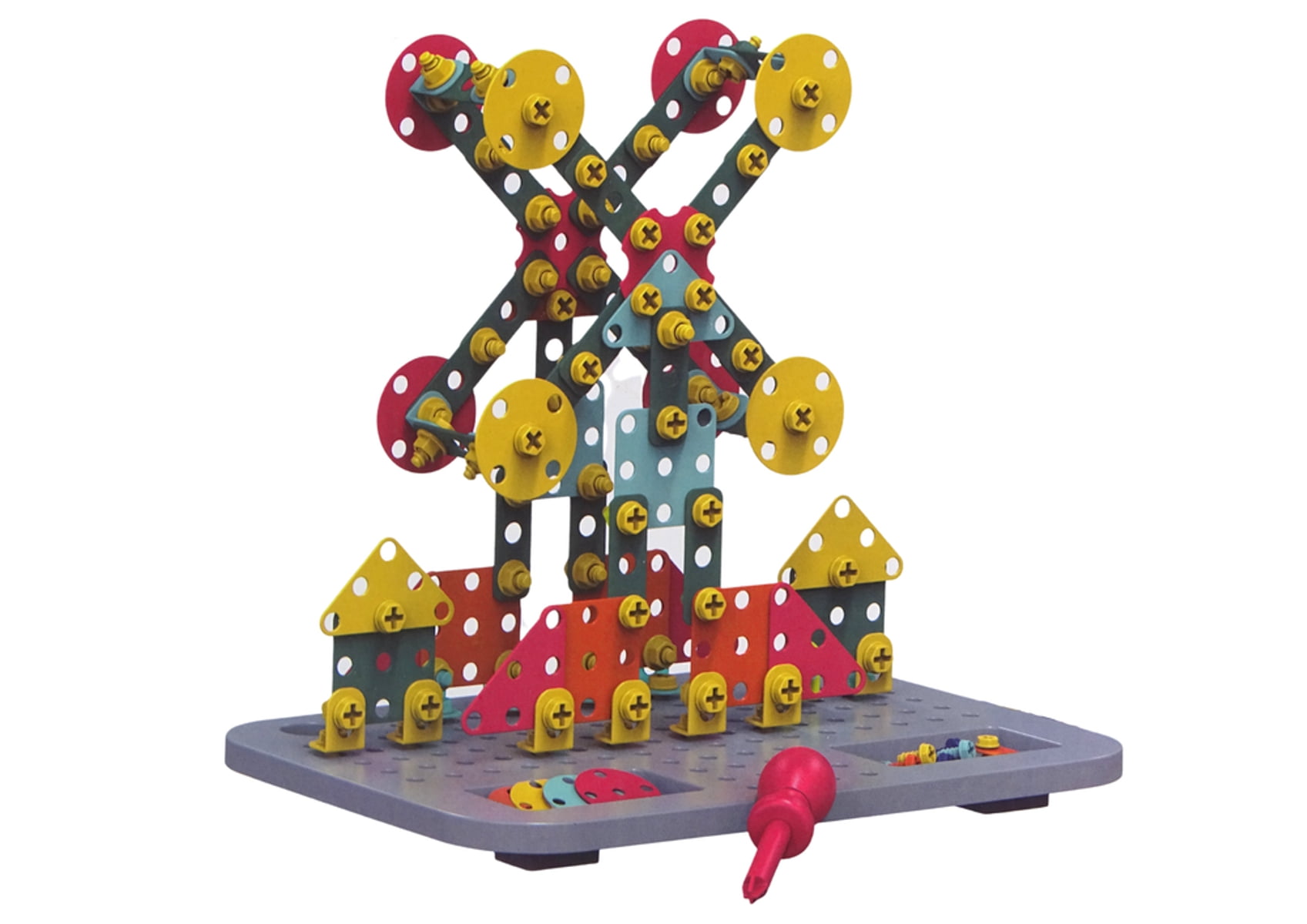 Valessati Drill Set STEM Toys for Kids 3+ with Safe Plastic Construction Building Blocks, 238 Pieces