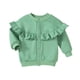 thumbnail image 2 of Cowsor Toddler Girls Cardigan Sweaters Kids Ruffle Sweater Jacket Long Sleeve Button Down Knitted Warm Coats, 2 of 7