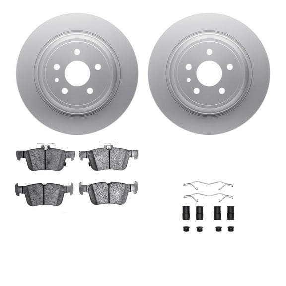 Dynamic Friction Company Rear Geospec Brake Rotors with 5000 Advanced Brake Pads includes Hardware 4512-99070