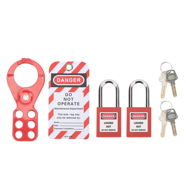 Kit de etiquetado de bloqueo con candado con cerrojo de seguridad, llaves de etiqueta Loto a prueba de manipulaciones para equipos industriales, grillete de 1,5 pulgadas/38mm