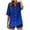 Blue-Shirts, variant on Inverlee Women's Plus Size Cotton Linen Tunics Trendy Printed Button Down Short Sleeve Shirts Dressy Casual V Neck Blouse