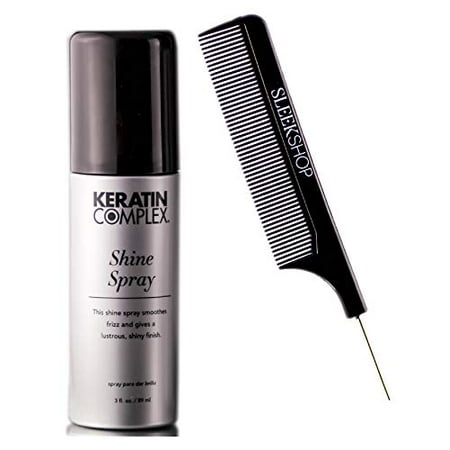 Keratin Complex Shine Spray, Smoothes Frizz, Lustrous Shiny Hair Finish (w/Sleek Comb) Hairspray (3 ounce)