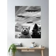 thumbnail image 2 of Cat Alien Ufo Poster Wall Art, Modern Wall Decor For Living Room Bedroom, 16x24 UNFRAMED, 2 of 3