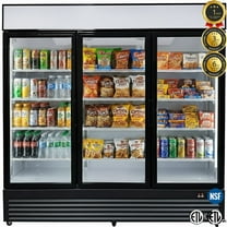 78'' Commercial 3-Door Glass Display Refrigerator 61.5 cu.ft – Beverage Cooler with LED Lighting, Frost-Free Dynamic Cooling, R290 Refrigerant, 115V ETL NSF Certified