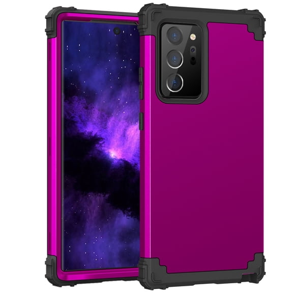 Galaxy Note20 Ultra Case, Dteck Heavy Dual Layer Rugged Shockproof Case Hard PC Protective Back Cover For Samsung Galaxy Note 20 Ultra 5G, Purple