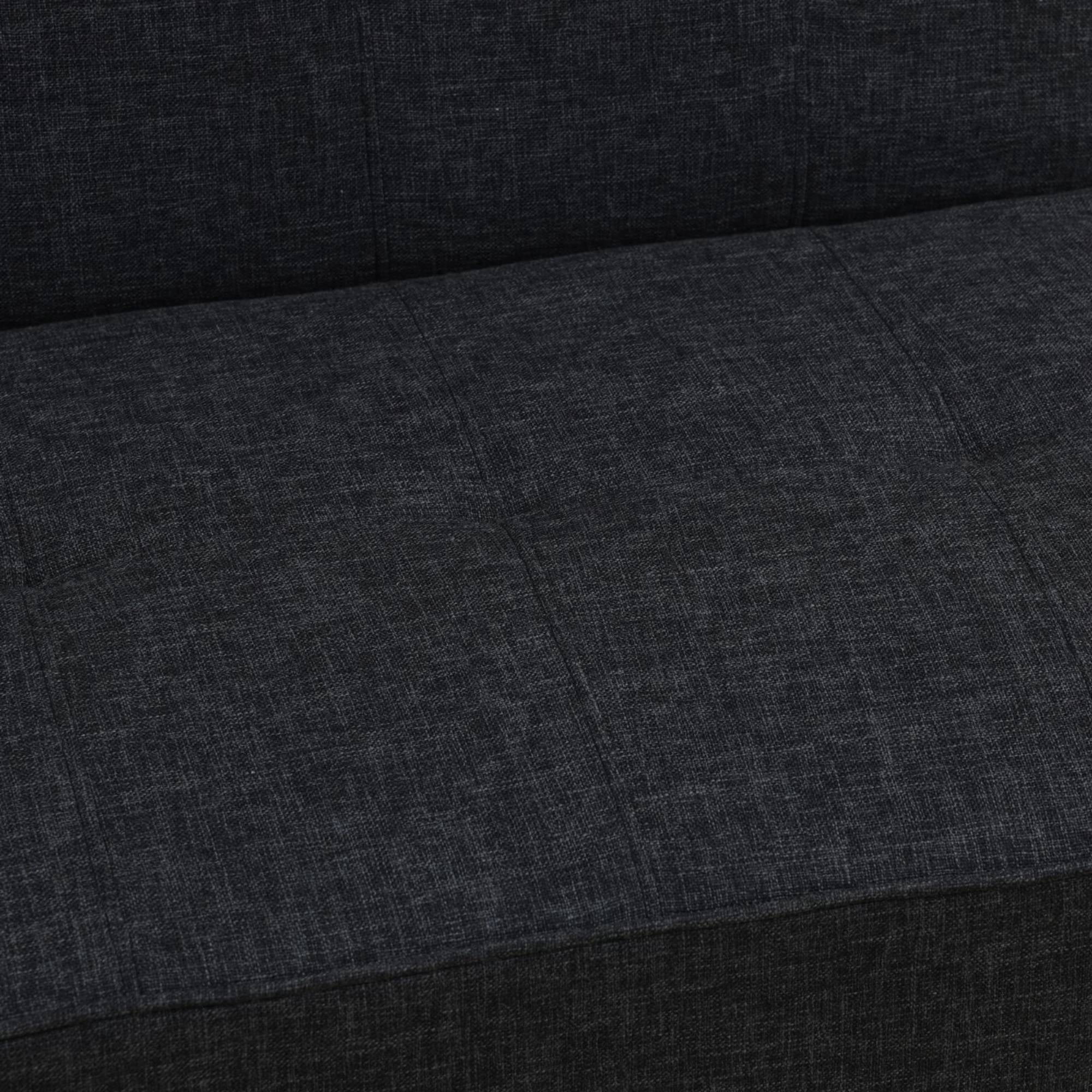 Multi-Function Single Sofa Bed Breathable Linen Futon Couch Bed with Adjustable Backrest Modern Convertible Chair for Living Room Apartment, Black