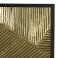 thumbnail image 5 of DecMode Gold Wood Carved Radial Geometric Wall Decor with Black Frame, 5 of 8