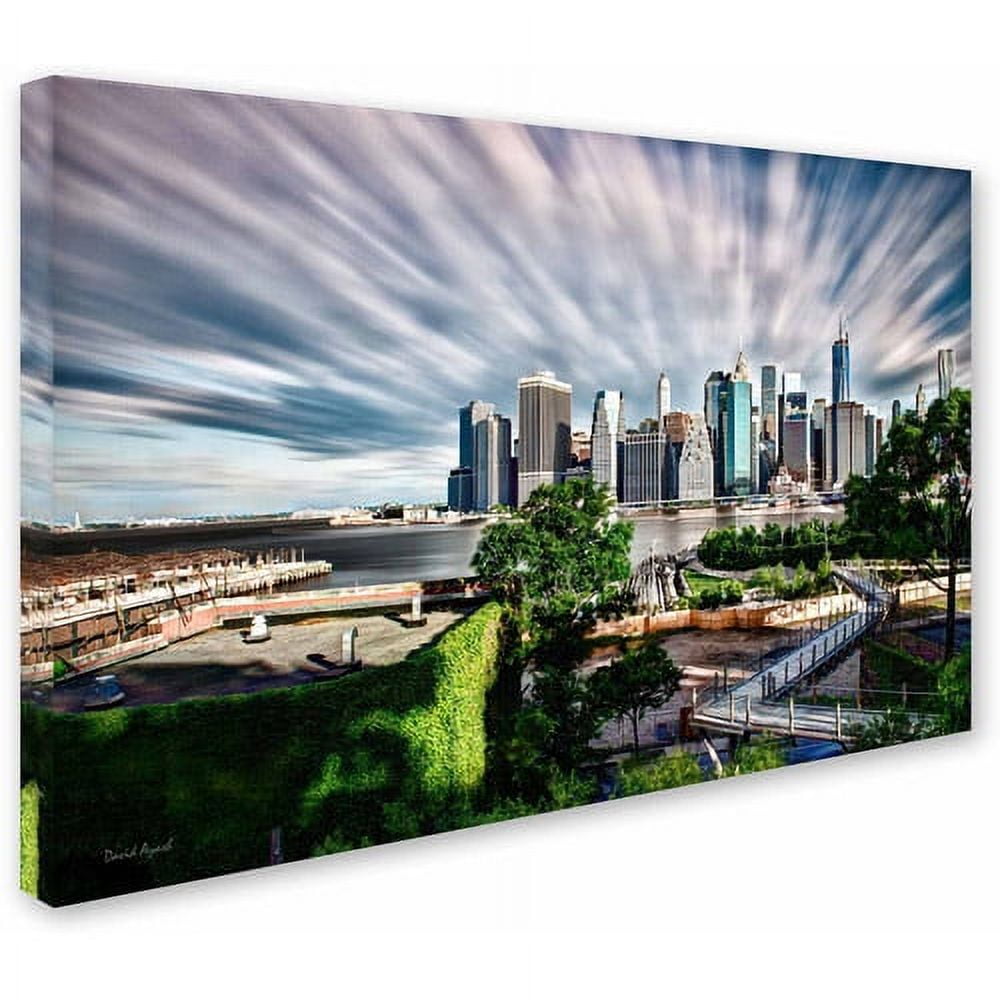 Trademark Fine Art "Brooklyn Bridge Park and Financial District - III" Canvas Art by David Ayash