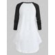 thumbnail image 2 of Más el tamaño de collar cráneo con muesca gráfico de manga larga camiseta Rosegal Mangas largas de talla grande, 2 of 5