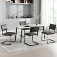 thumbnail image 2 of Mid Century Modern Dining Chairs Set of 2, Leather Kitchen Dining Room Side Chairs Upholstered Armless Accent Chairs with Metal Chrome Legs for Living Room, Bedroom, 2 of 7