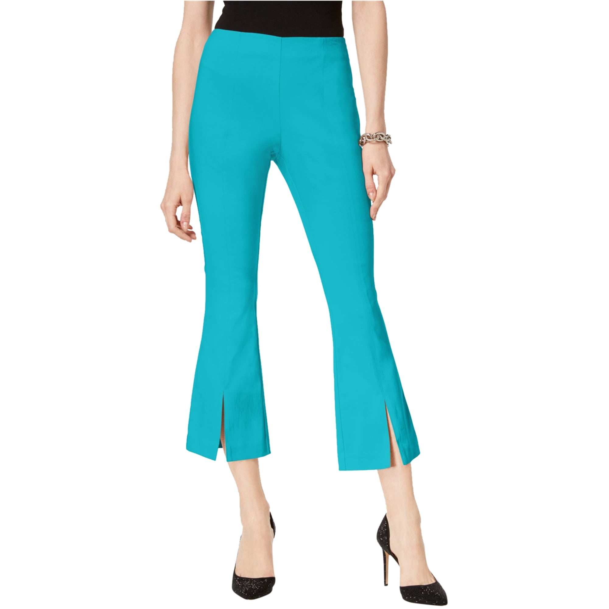 pink split hem pants