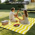thumbnail image 5 of Fsddascl Yellow White Outdoor Rug for Patio/Deck/Porch, Non-Slip Large Area Rug 6 x 9 Ft, Modern Abstract Waves Water Ripple Striped Indoor Outdoor Rugs Washable Area Rugs, Camping Rug Carpet, 5 of 5