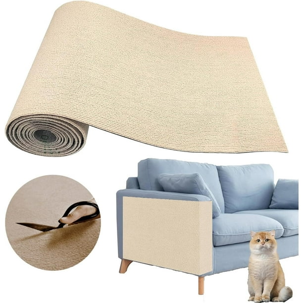 Rascador para gatos autoadhesivo, 200 x 40 cm, protección contra arañazos, sofá y gato, alfombra para rascar gatos, alfombra para rascar gatos, alfombrilla para rascar, sofá, muebles (caqui