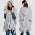 thumbnail image 2 of MIASHUI Plus Size Knit Sweater Button Hood Cape Shawl, Scarf for Women, Fashion Scarf for Casual Wear, Warm Scarf GY2, 2 of 6