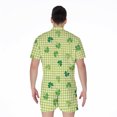 thumbnail image 2 of St. Patrick'S Day Buffalo Plaid Short Sleeve Men'S Rompers, Irish St. Patrick'S Day Casual Summer Jumpsuits Outfit, 2 of 4