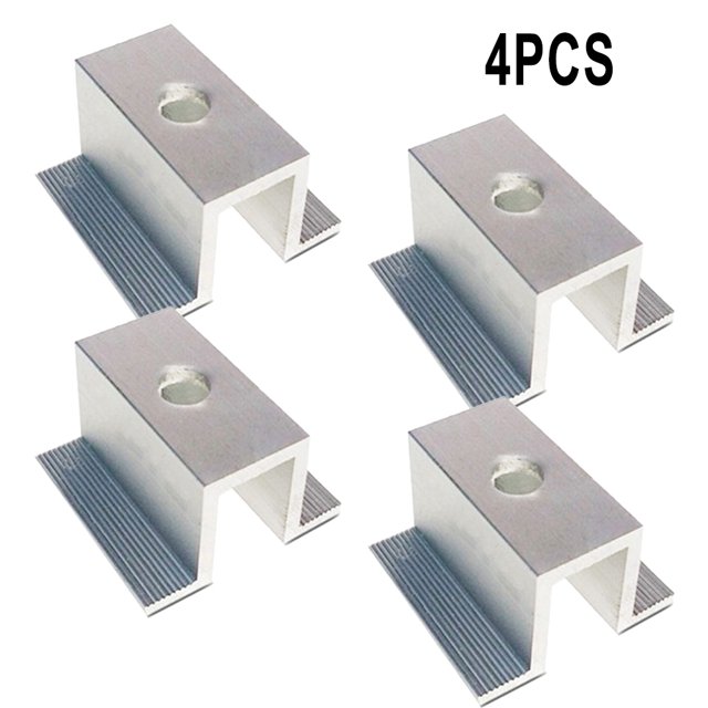 4/10Pcs Solar Middle Clamp PV For Frame Height 25 - 50MM Aluminum Alloy