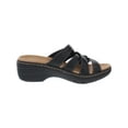 thumbnail image 2 of Clarks Womens Merliah Karli Leather Slip On Strappy Sandals Black 7 Medium (B,M), 2 of 3